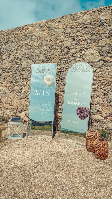 Aluguer Welcome Mirror em Led para Casamentos Espelho Boas Vindas