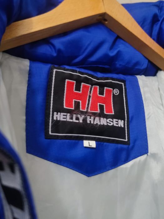 Męska kurtka puchowa L marki Helly Hansen w intensywnym kolorze nieb