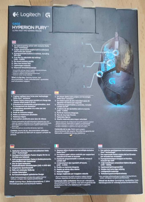 RATO LOGITECH G402 HYPERION FURY - novo, na caixa!