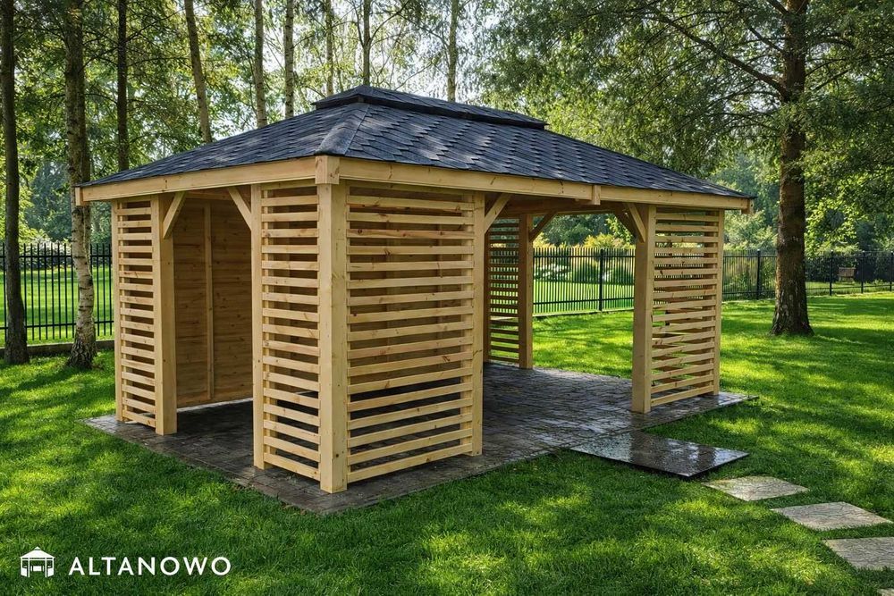 altana drewniana ogrodowa nowoczesna bez pozwolenia | producent | 3x4