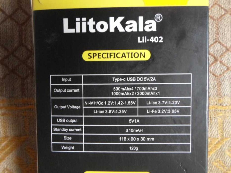 зарядное устройство для акумуляторов АА/ААА и других LiitoKala Lii-402