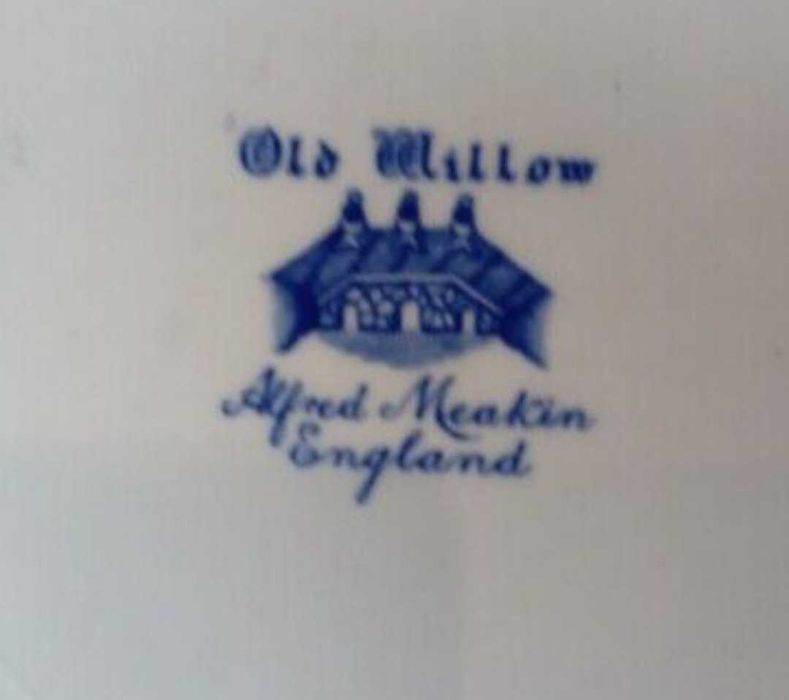 Travessa Alfred Meakin em padrão Old Blue Willow c.1930 em Inglaterra
