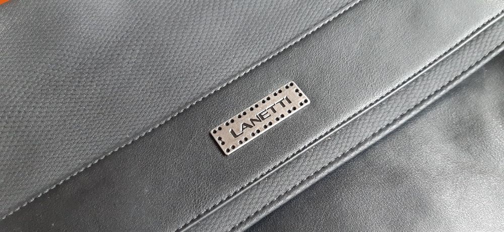 Torba na ramię na laptopa męska czarna Lanetti