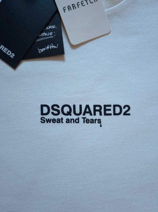 Dsquared2 Biała Bawełna 100% Tshirt Koszulka S Męska