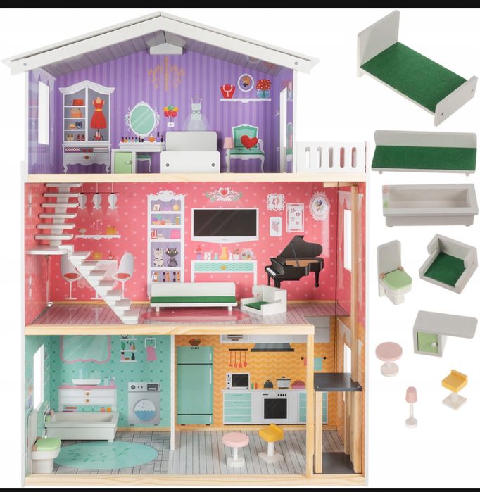 Domek dla lalek Kruzzel Duży Domek dla Lalek 114 cm. Super prezent