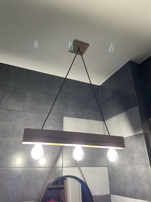 Zyrandol loft deewniany. 3x e27