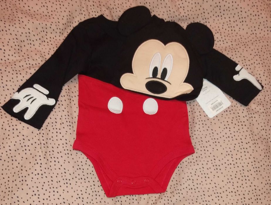 Nowe body z czapeczką Myszka Mickey rozmiar 62