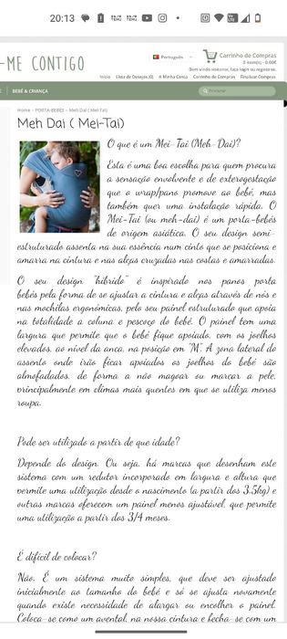 Marsúpio Mei Tai como novo