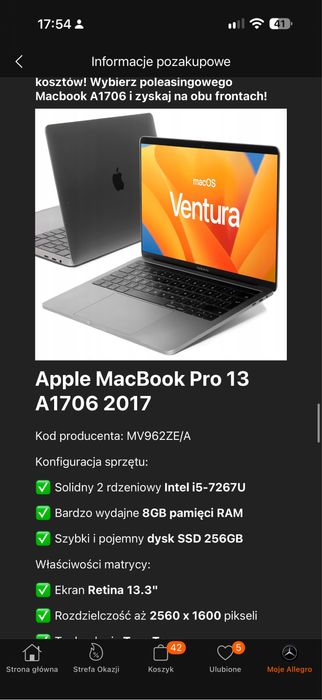Apple MacBook Pro 13 A1706 2017