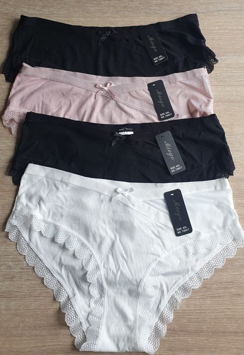 4×Damskie majtki figi w prążek 2XL