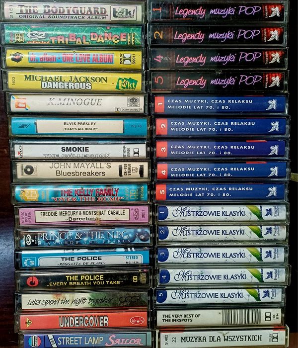 Zestaw 32 kaset mix rock, pop, dance, filmowa, klasyczna
