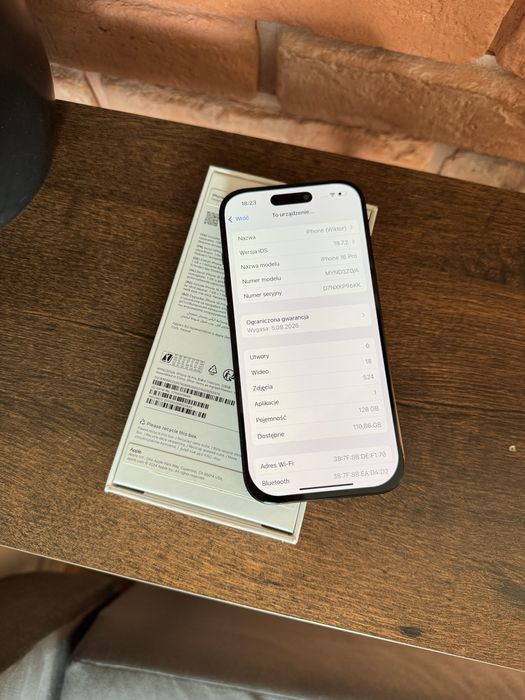 iPhone 16 Pro 128GB 100% Bateria | Black Titanium | Okazja !