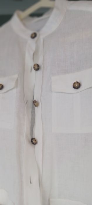 Blusa branca,linho, tam.36-38 14€