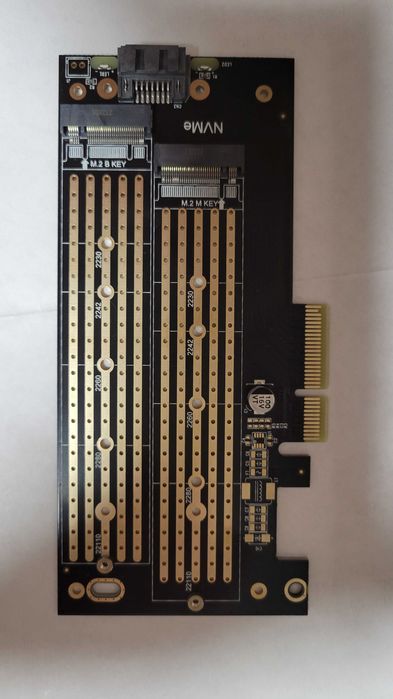 Переходник Адаптер PCI-E Dual M.2 SSD JEYI SK6 NVME (m Key)(b Key) SSD