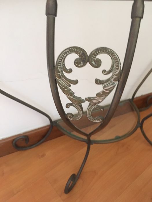 Mesa em latão e vidro vintage