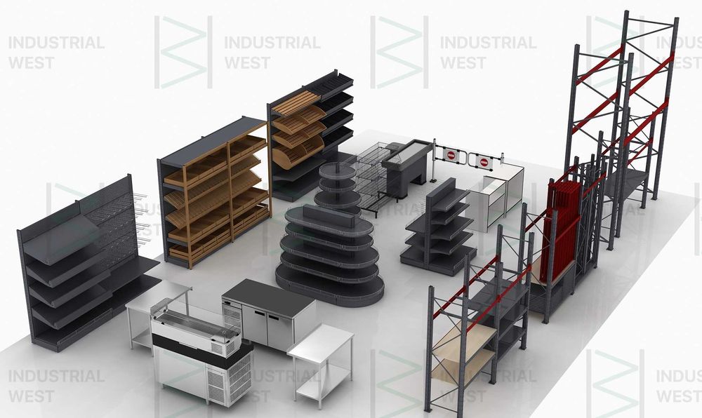 Стелажі, касові бокси, холодильники в магазин