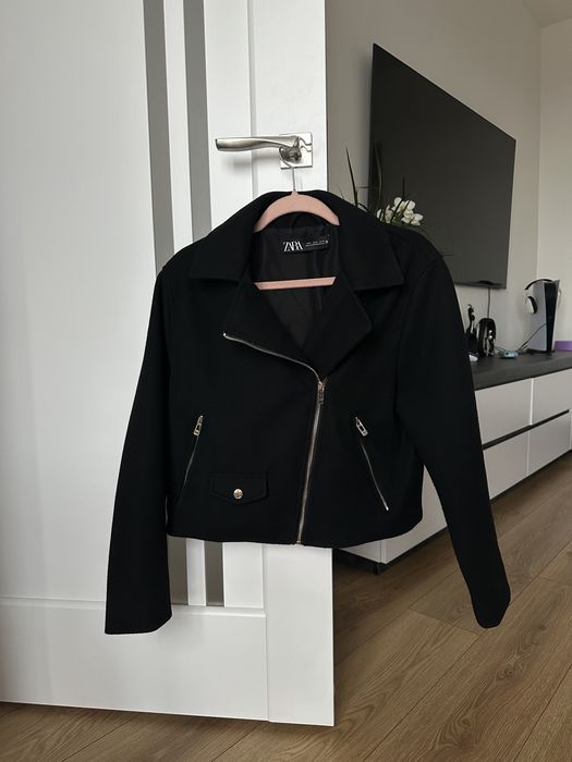 Укорочене пальто косуха жіночий куртка весняна зара zara s с