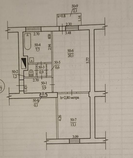2-комнатная квартира. Кирпичный дом. Метро Металлургов.  2 этаж