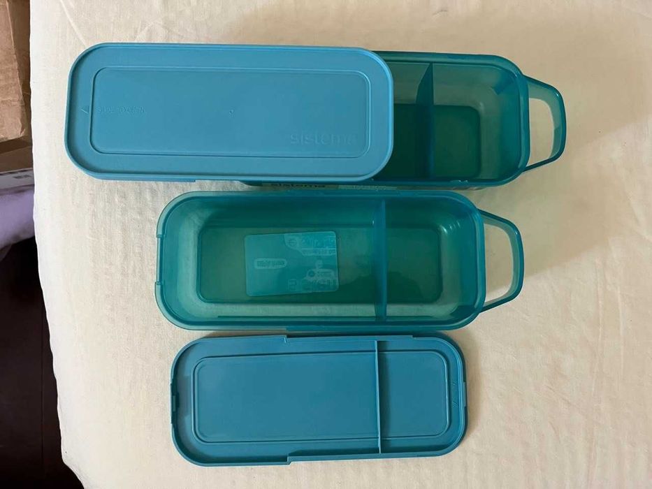 2 caixas Sistema Slide and Snack 445 ml – novas, azul