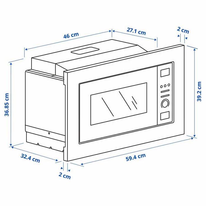 Microondas IKEA LAGAN encastre preto novo