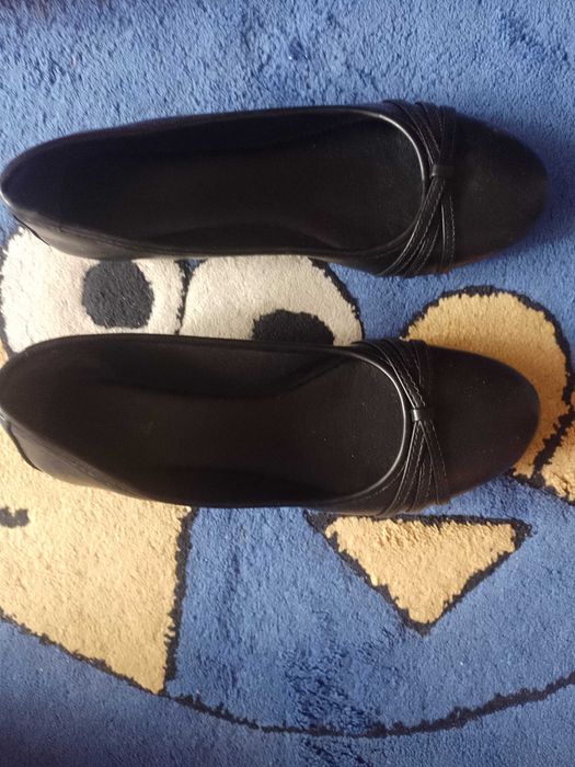 Pantofelki czarne baletki rozpoczęcie roku szkolnego 38