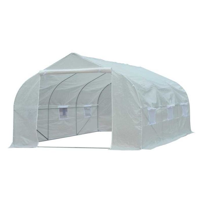 Estufa de Jardim em Plástico Branco – 350x300x200 cm