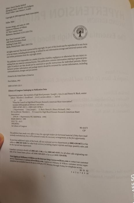 Hypertwnsion Primer, Second Edition, American Heart Association.