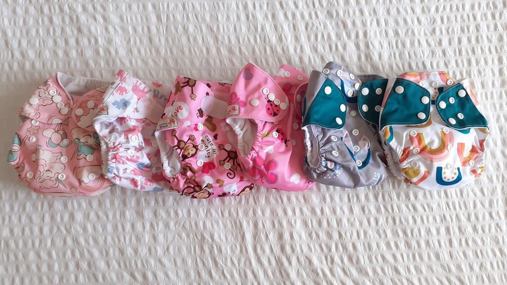 Fraldas reutilizáveis Bambino Mio, Alva Baby, Happy Flute +absorventes