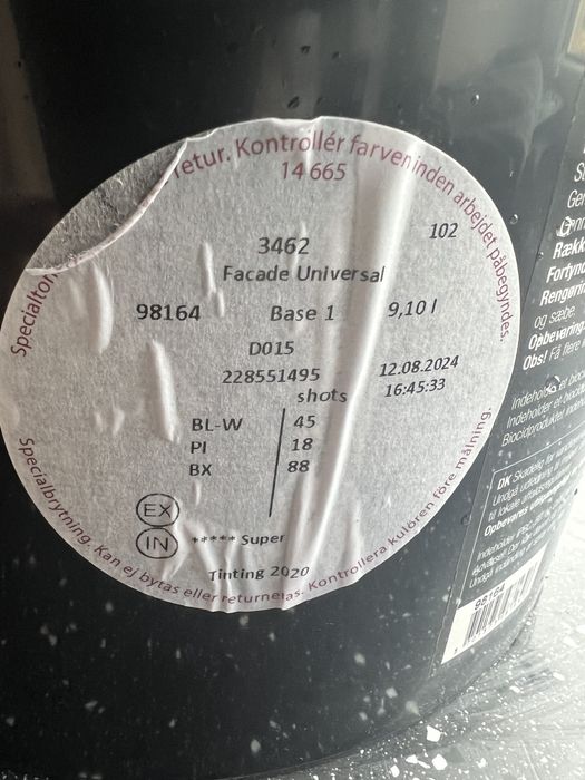 Farba fasadowa / elewacyjna  biala flugger 13 litrow