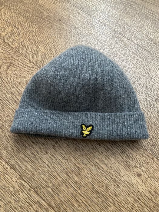 Шапка біні lyle & scott / сіра вовняна шапка лайл скотт / орігінал