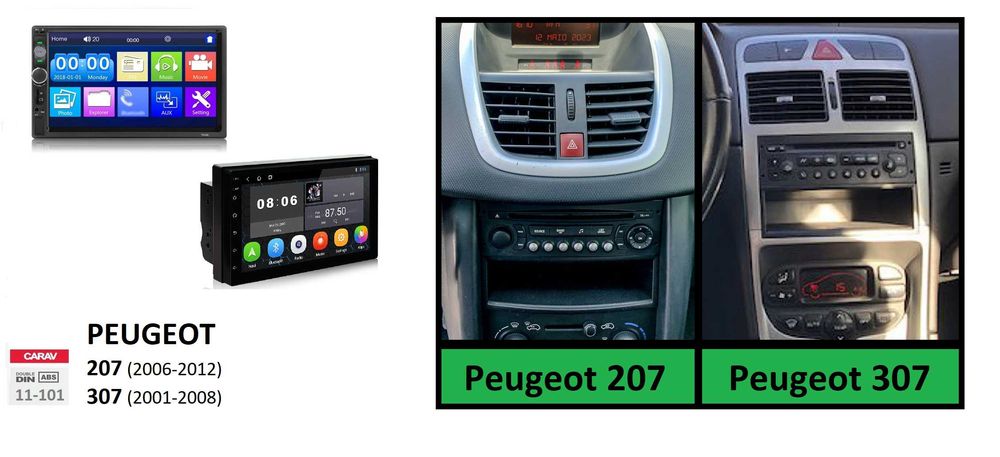(NOVO) Rádio 2DIN • Peugeot 207 / 307 • Android GPS [4+64GB]