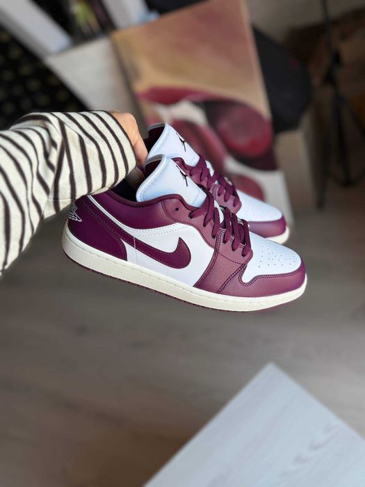 Air Jordan 1 Low Bordeaux. Чоловічі кросівки. Оригінал. Оригінальні кросівки. Данки. Демісезон