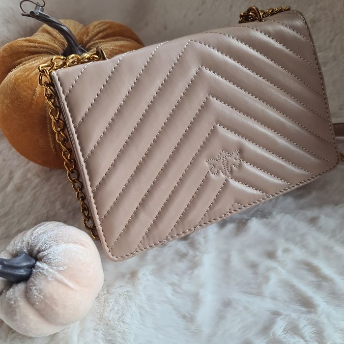 Pinko bag torebka listonoszka beżowa