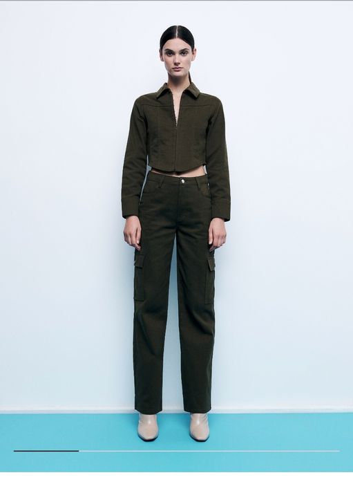 Spodnie cargo Reserved | XS | Khaki | Prosta nogawka | Nowe