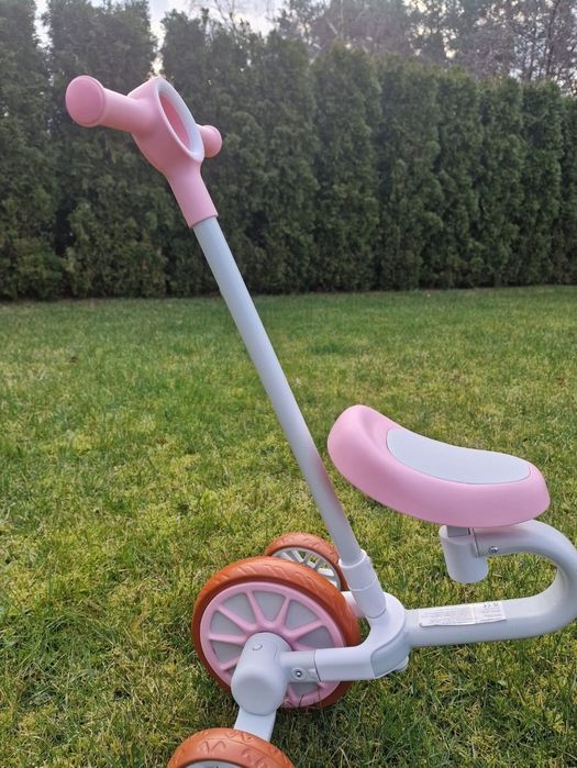 Rowerek trójkołowy 4 w 1 dla dzieci różowy