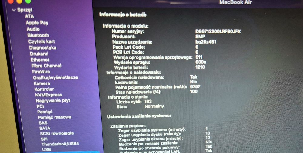 Macbook Air 13" 8GB RAM 128GB SSD stan idealny