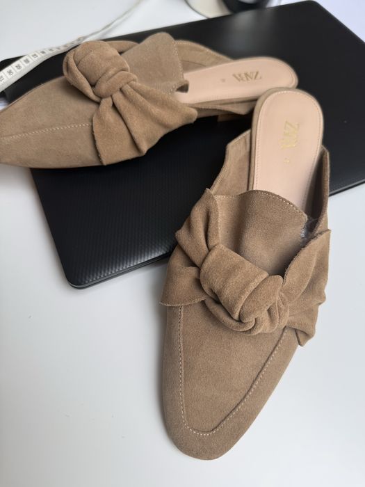 Klapki damskie beżowe Zara 39