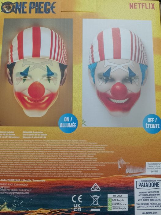 Lampa „One Piece” Buggy mask
