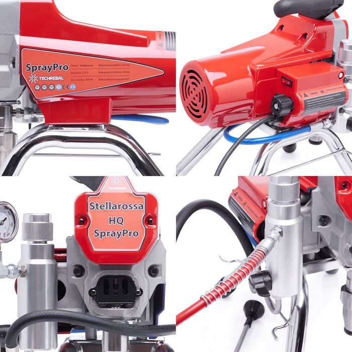 AGREGAT MALARSKI 1800W 2,5L/min 4 DYSZE WĄŻ 23m 5x filtr cleanshot