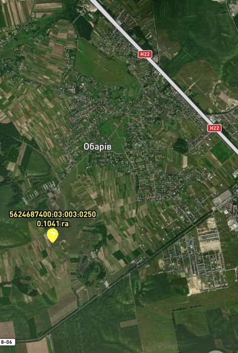 Ділянка під будівництво в  с. Обарів