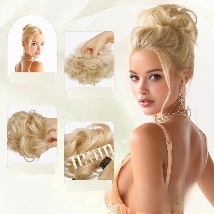 Kok Damski z Naturalnych Włosów na Klamrze Czekoladowy Brąz Chignon
