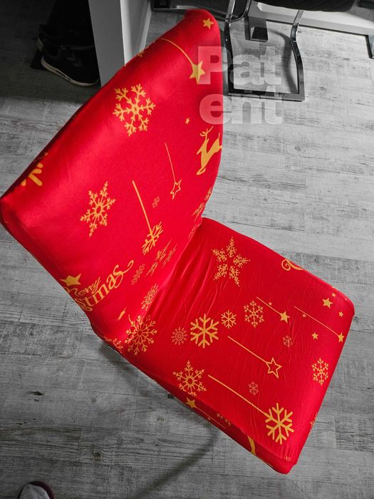 Świąteczne pokrowce na krzesła elastyczne 4 sztuki czerwone