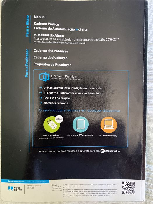 Manual “Novo Espaço” Matemática A 11.° Ano - Porto Editora