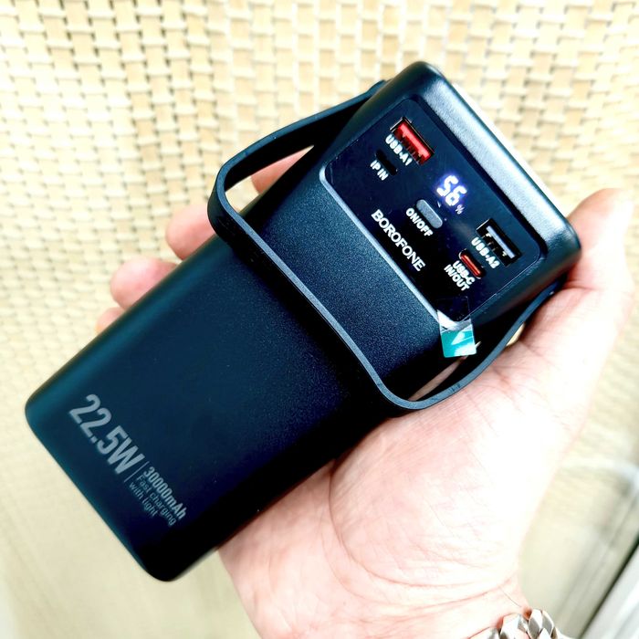 Павербанк Borofone BJ65 30000 mAh 22.5W з потужним ліхтарем та кабелями зовнішній акумулятор