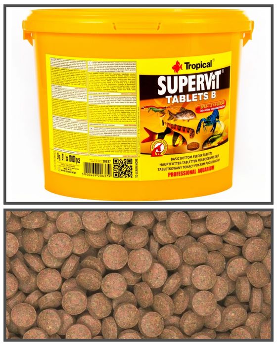 Корм Tropical Supervit tablets B Таблетки для сомов и ракообразных