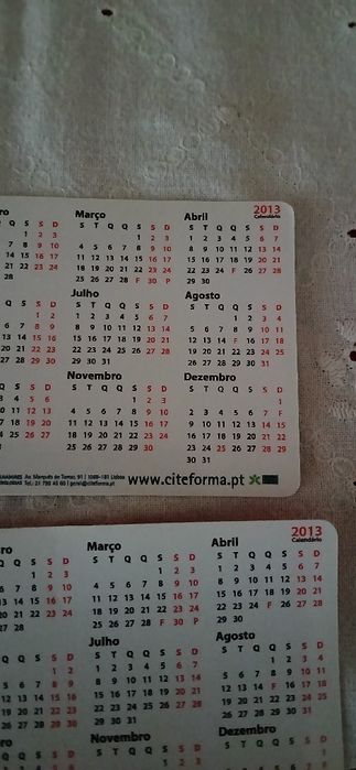 Calendários de bolso Citeforma de 2013