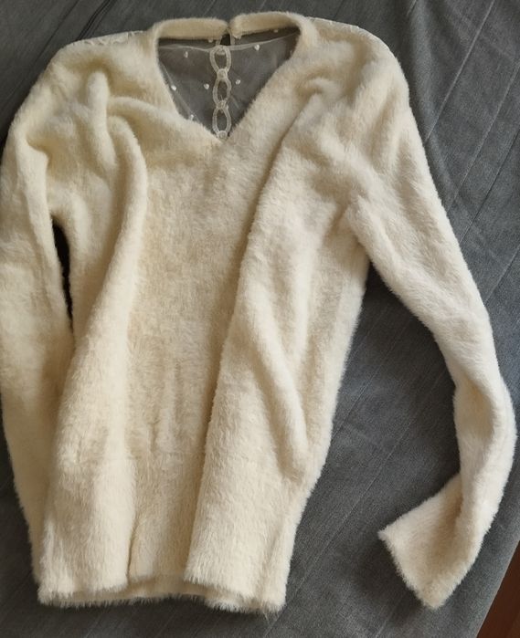 Sweter kremowy roz S