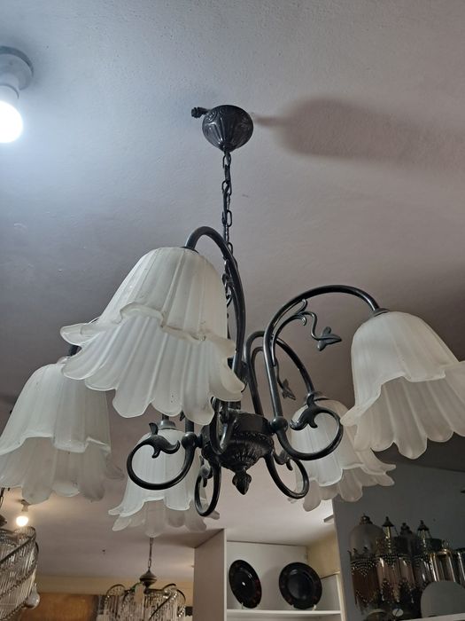 Candeeiro de Tecto Rectro/Clássico Preto e Branco