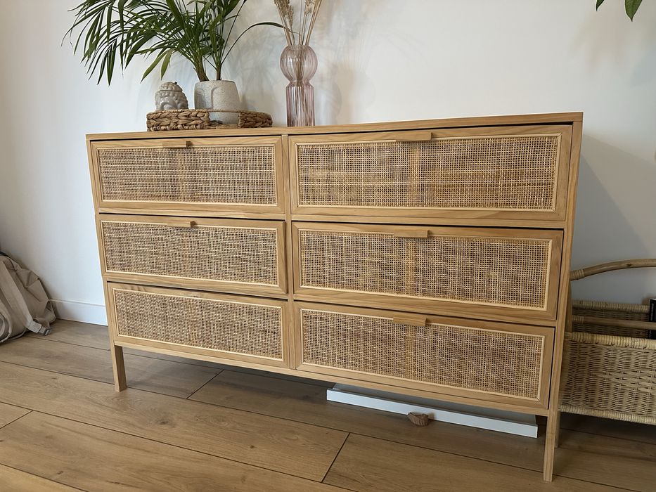 Komoda z rattanu i drewna Reyna SKLUM