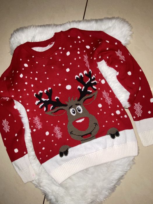 Świąteczny sweterek męski LIVERGY renifer rudolf sesja sesja rozm S